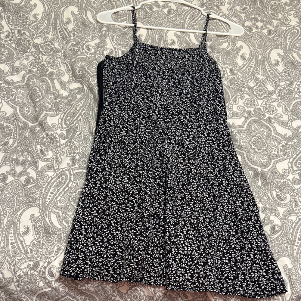 Floral Black and White Women's Dress